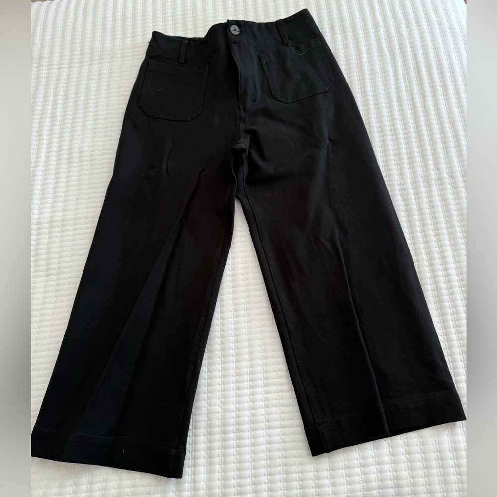 Anthropologie- Maeve Women’s Black Cropped Wide Leg Pants